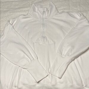 White/Cream Half-Zip Abercrombie Sweater